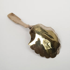 Sterling Silver Floral Engraved Tea Caddy Spoon Antique Georgian Birmingham Circa 1797