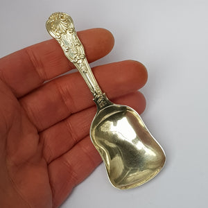 Sterling Silver Kings Pattern Tea Caddy Spoon Antique Victorian London Circa 1843