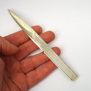 Sterling Silver Turned Pattern Letter Opener Vintage Birmingham Circa 1988
