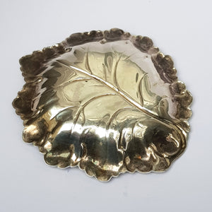 Sterling Silver Water Lily Leaf Pattern Trinket Dish Vintage Birmingham Circa 1993
