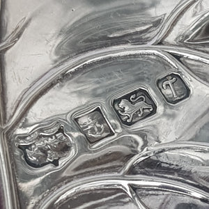 Sterling Silver Water Lily Leaf Pattern Trinket Dish Vintage Birmingham Circa 1993