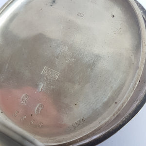 Swiss Solid Silver Cased Moon Phase Calendar Pocket Watch Antique Circa 1890