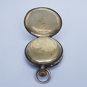 Swiss Solid Silver Cased Moon Phase Calendar Pocket Watch Antique Circa 1890