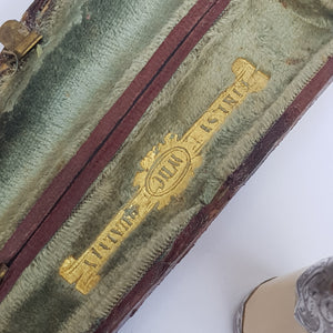 Sterling Silver And Amber Mounted Meerschaum Cheroot Holder In Case Antique Chester Circa 1900