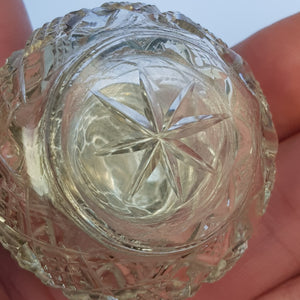 Sterling Silver Repousse Lidded Cut Glass Matched Pair Of Rouge Vanity Pots Antique Circa 1901