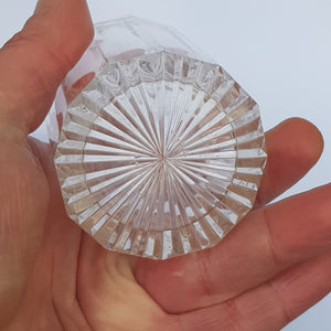 Sterling Silver Lidded Reeded Glass Cylindrical Vanity Jar Antique London Circa 1870