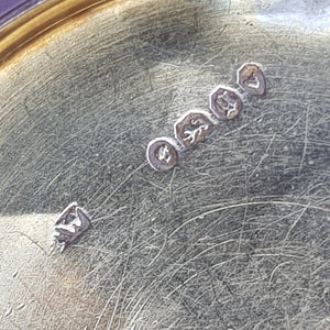 Sterling Silver Lidded Reeded Glass Cylindrical Vanity Jar Antique London Circa 1870