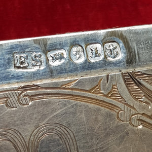 Sterling Silver Top Quality Foliate Chased Fountain And Urn Engraved Card Case In Original Case Antique Victorian Birmingham Circa 1846
