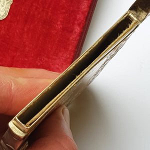 Sterling Silver Top Quality Foliate Chased Fountain And Urn Engraved Card Case In Original Case Antique Victorian Birmingham Circa 1846