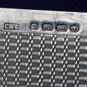 Sterling Silver Engine Turned Patterned Card Case In Original Fitted Case Antique Victorian Birmingham Circa 1899