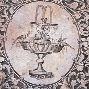 Sterling Silver Top Quality Foliate Chased Fountain And Urn Engraved Card Case In Original Case Antique Victorian Birmingham Circa 1846