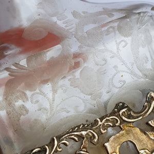 Dutch Sterling Silver Mounted Rare Pair Of Etched And Cut Glass Cherub Stoppered Perfume Bottles Antique Chester Import Circa 1913