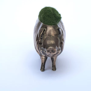 Sterling Silver Good Sized Pig Shaped Pin Cushion Adie & Lovekin Birmingham Circa 1906