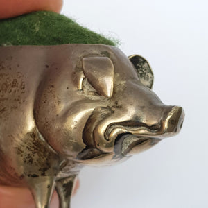 Sterling Silver Good Sized Pig Shaped Pin Cushion Adie & Lovekin Birmingham Circa 1906