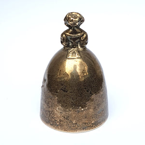 Sterling Silver Novelty Bell As A Victorian Lady In Bustle Dress Antique Birmingham Circa 1921