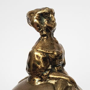 Sterling Silver Novelty Bell As A Victorian Lady In Bustle Dress Antique Birmingham Circa 1921
