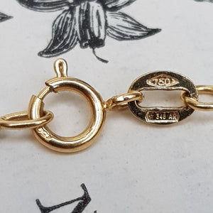 18k Gold Diamond Set Separated Love Heart Pendant On 18k Gold Chain Vintage Italy Circa 1980's