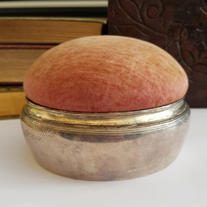 Tiffany & Co Sterling Silver Large Sized Velvet Fitted Pin Cushion Antique circa 1919