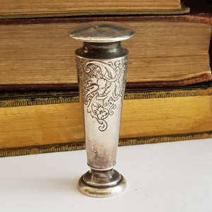 Sterling Silver Desk Seal With Rams Head Intaglio Gradatim Vincimus Antique London Circa 1902