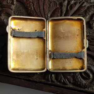Sterling Silver Inniskilling Fusiliers Motif Cigarette Case Antique Birmingham circa 1914