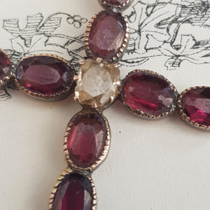 9k Gold Almandine Garnet Cross Pendant Antique Edwardian Circa 1910