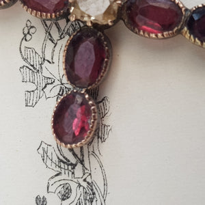 9k Gold Almandine Garnet Cross Pendant Antique Edwardian Circa 1910