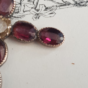 9k Gold Almandine Garnet Cross Pendant Antique Edwardian Circa 1910