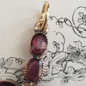 9k Gold Almandine Garnet Cross Pendant Antique Edwardian Circa 1910