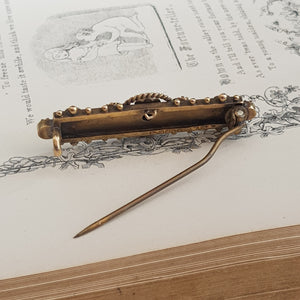 15k Gold Diamond And Pearl Ornate Bar Brooch Antique Victorian Chester Circa 1895