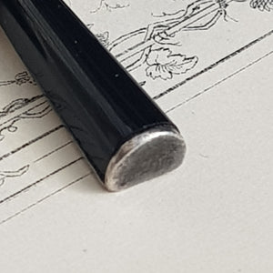 Sterling Silver Marcasite Carved Whitby Jet Cross Pendant Antique circa 1910