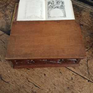 Superb Carved oak Tudor Gothic Style Cards Box Antique Circa 1920