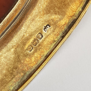 Sterling Silver Trinket Dish With Silver Inlaid Cognac Celluloid Base Antique Birmingham Circa 1926