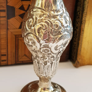 Sterling Silver Repousse Bulbed Amphora Specimen Flower Vase Antique Chester Circa 1899