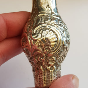 Sterling Silver Repousse Bulbed Amphora Specimen Flower Vase Antique Chester Circa 1899