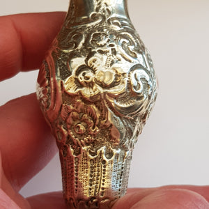 Sterling Silver Repousse Bulbed Amphora Specimen Flower Vase Antique Chester Circa 1899
