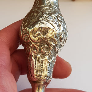 Sterling Silver Repousse Bulbed Amphora Specimen Flower Vase Antique Chester Circa 1899