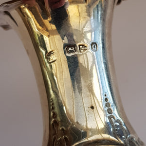 Sterling Silver Repousse Bulbed Amphora Specimen Flower Vase Antique Chester Circa 1899