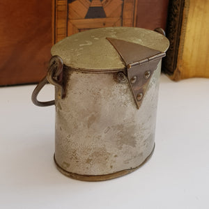 Rare Brass And Copper WWI Trench Art Match Vesta As A Lidded Bucket Antique Circa 1915