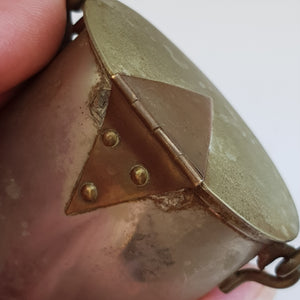 Rare Brass And Copper WWI Trench Art Match Vesta As A Lidded Bucket Antique Circa 1915