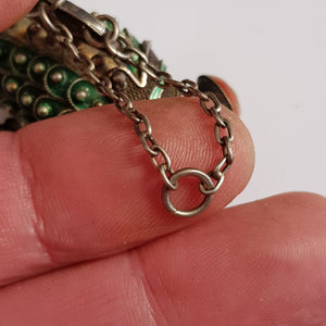 Chinese Silver Enamel Decorated Articulated Gold Fish Figure Fob Vintage Circa 1930s