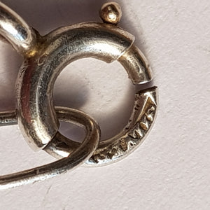 Sterling Silver Gold Topaz Marcasite Pendant On Silver Chain Vintage Italy Circa 1970's