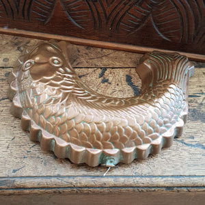 Superb Embossed Copper Salmon Mouse Mould Aspic Mould Antique Victorian Circa 1880
