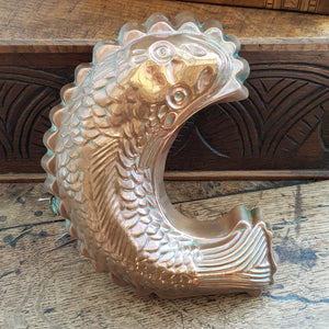 Superb Embossed Copper Salmon Mouse Mould Aspic Mould Antique Victorian Circa 1880