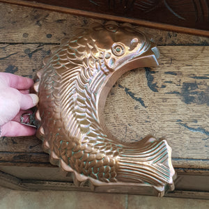 Superb Embossed Copper Salmon Mouse Mould Aspic Mould Antique Victorian Circa 1880