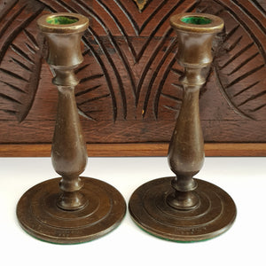 Tiffany & Co Pair Of Bronze Candlesticks Candle Holders Vintage Circa 1930's