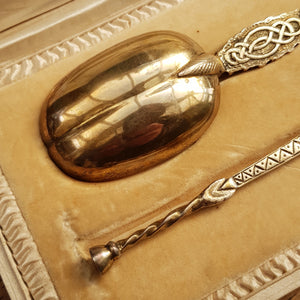 Sterling Silver Box Set Of Replica Royal Anointing Spoons Antique London Circa 1910