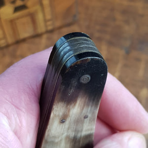 Carved Horn Hand Made Steel Medical Doctors Blood Letting Tool  Edinburgh Antique Georgian c1770