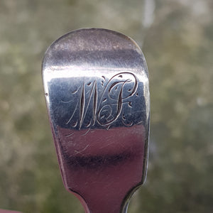 Sterling Silver Egg Bowled Fiddle Pattern Tea Caddy Spoon Antique London Circa 1826