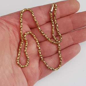9k Yellow Gold 16" Belcher & Ringlet Pattern Necklace Antique Victorian Circa 1890