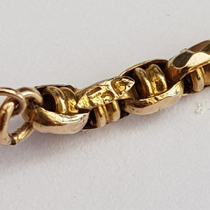9k Yellow Gold 16" Belcher & Ringlet Pattern Necklace Antique Victorian Circa 1890